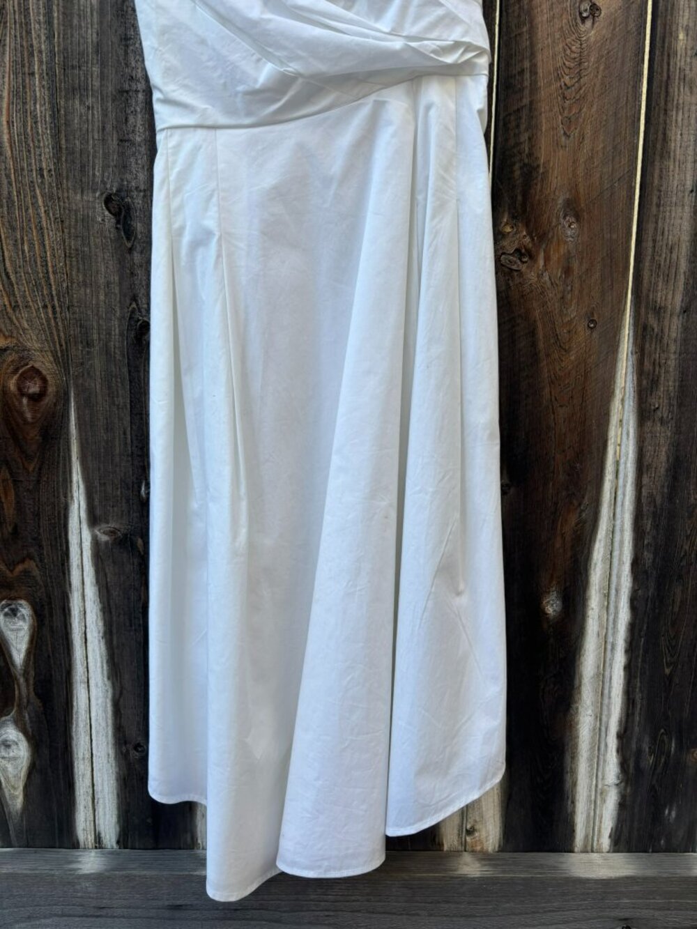 NWT Banana Republic One Shoulder White Lined Poplin Dress 10 - Picture 6 of 11